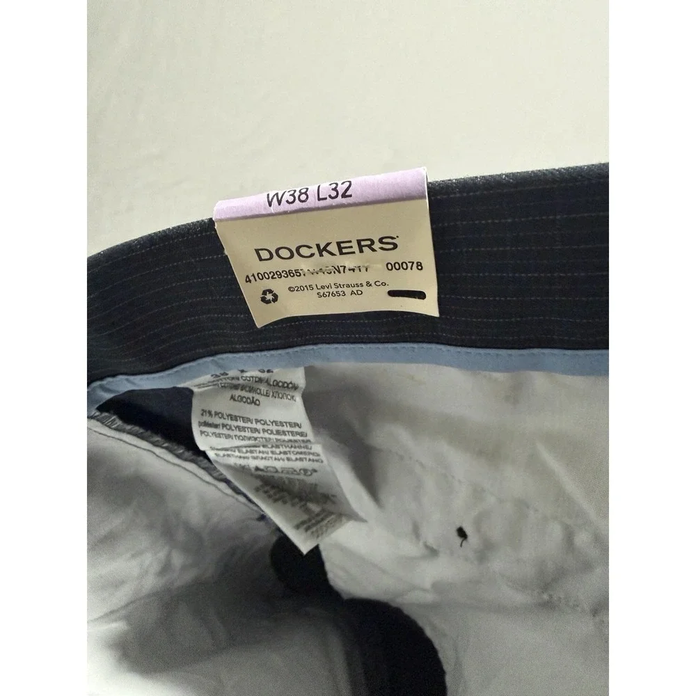 NWT dockers plaid patterned‎ straight fit slacks pants, men's 38x32